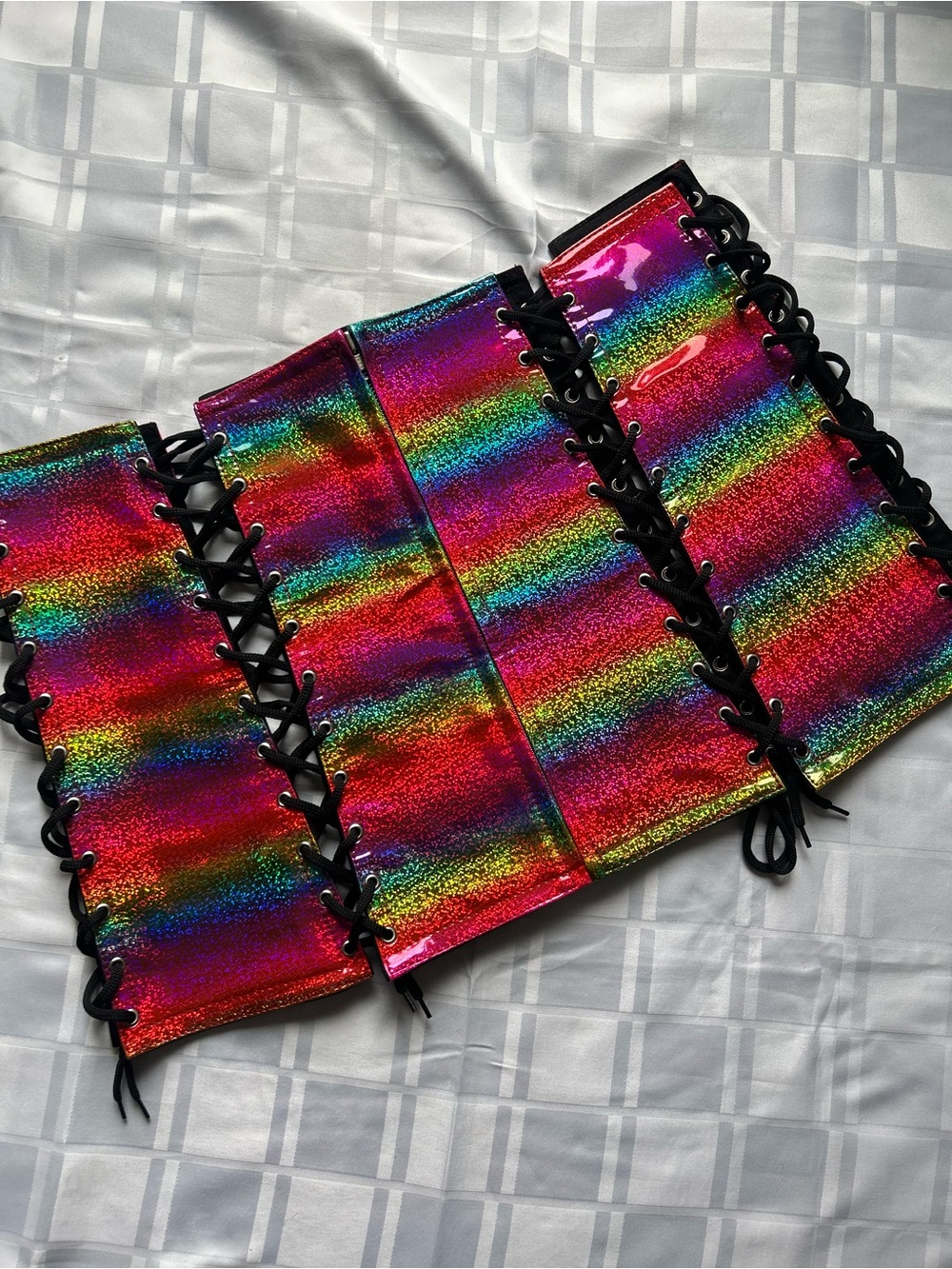 Daisy Corsets Lavish Rainbow Holographic Lace Corset Style Skirt